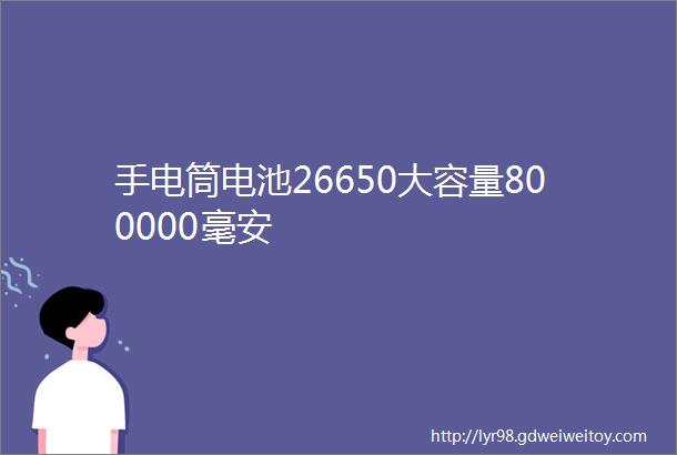 手电筒电池26650大容量800000毫安