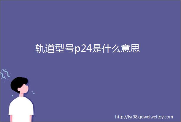 轨道型号p24是什么意思